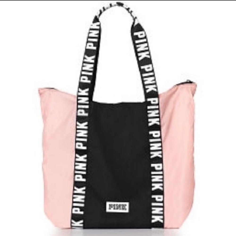 NWT Victoria’s Secret Zipper Bag Pink Black White